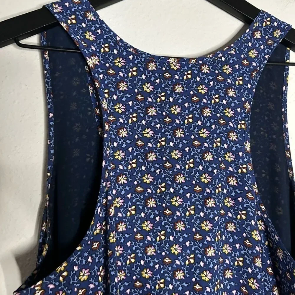 Tory Burch Sydney Dress in Blue Wild Pansy Floral Print